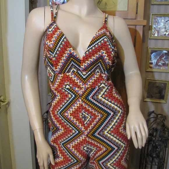 Privy Red, Yellow & Black Jumpsuit size L - Picture 2 of 8